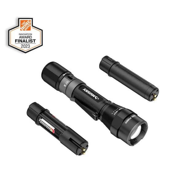 1200 Lumens Dual Power LED Rechargeable Focusing Flashlight with Rechargeable Battery and USB-C Cable Included (HSKY1200DPFL) 1200 Lumens Dual Power LED Rechargeable Focusing Flashlight with Rechargeable Battery and USB-C Cable Included (HSKY1200DPFL)